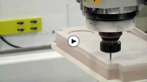 Model 90 5'x5' 5 Axis CNC Router Machining Medium Density Foam Tray Model 90 5'x5' 5 Axis CNC Router Machining Medium Density Foam Tray