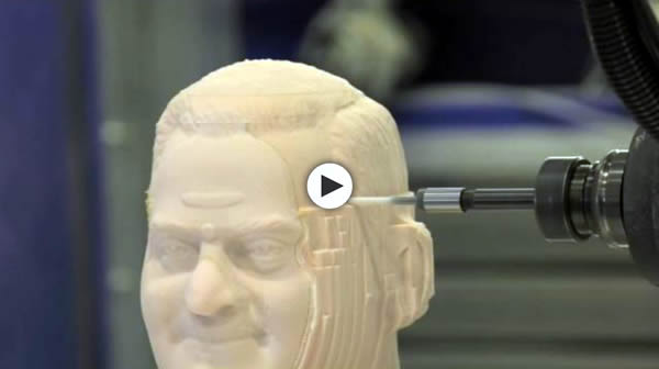 Thermwood Model 90 Machining Bust in Low-Density Foam Thermwood Model 90 Machining Bust in Low-Density Foam