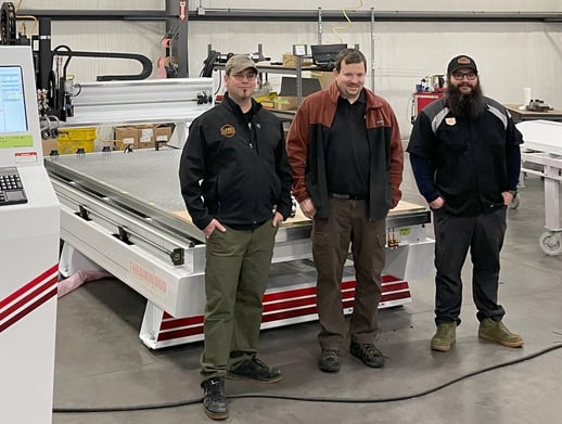 The crew from Lifewater with their Thermwood CabinetShop 45 5'x12'